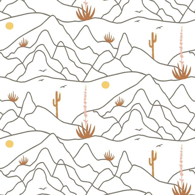 Elana Gabrielle Desert Afternoon Papaya Peel & Stick Wallpaper - 20.5 in. W x 18 ft. L