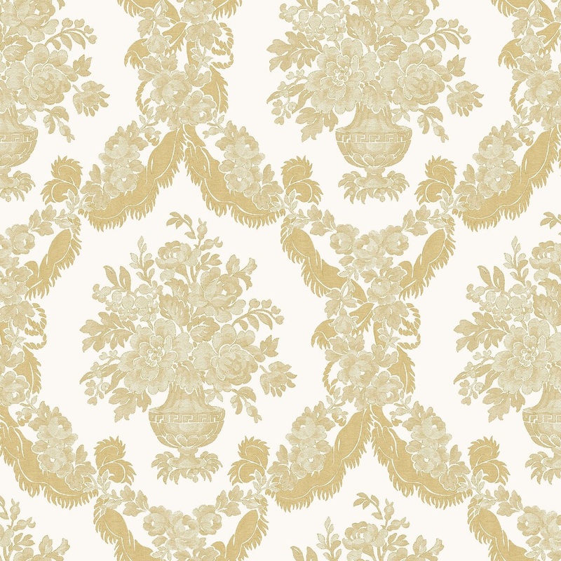 Galerie Wallcoverings Italian Classics 4 Collection Embossed Floral Baroque Damask Vinyl on Non-woven Matte Wallpaper Roll