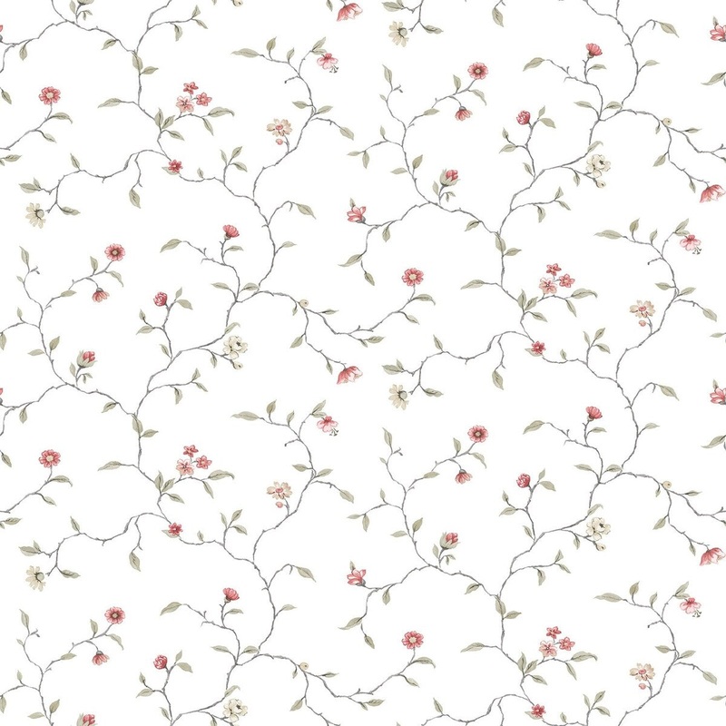 Galerie Wallcoverings Kitchen Recipes Floral Trail Vinyl on Non-woven Matte Wallpaper Roll
