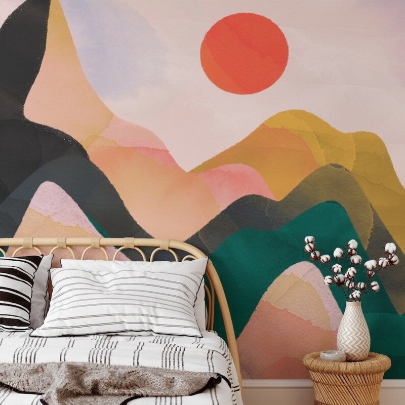 Sunset Mountain Removable Wallpaper Mural