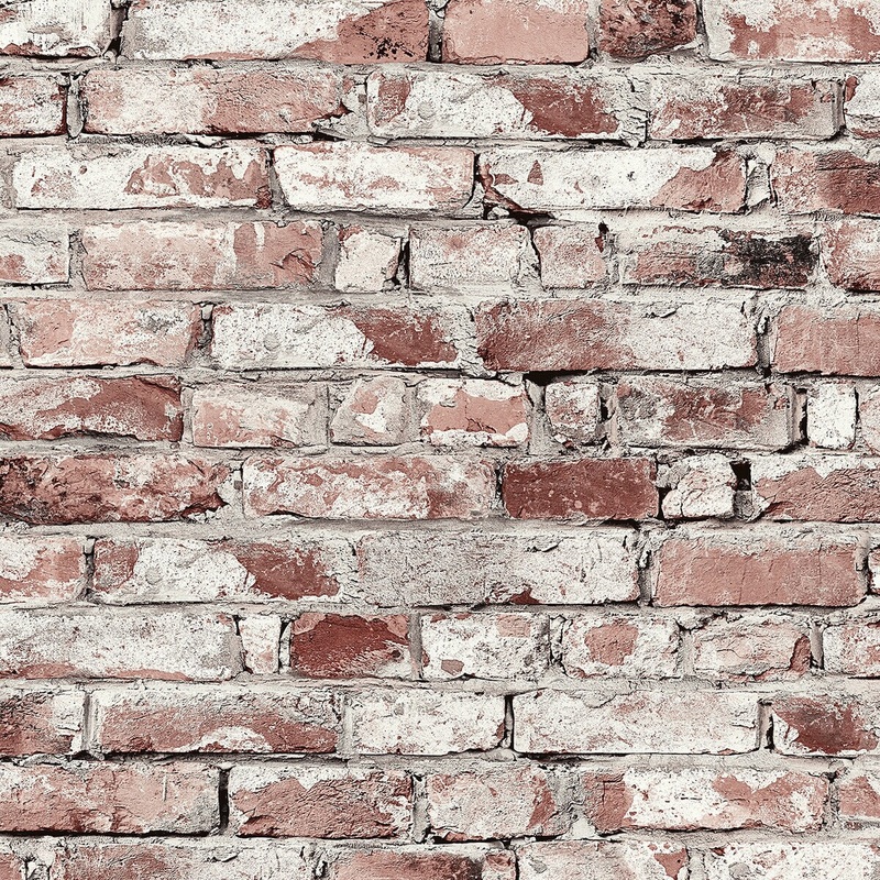 Surface Style Brickwork Clay Peel & Stick Wallpaper - 20.5 in. W x 18 ft. L