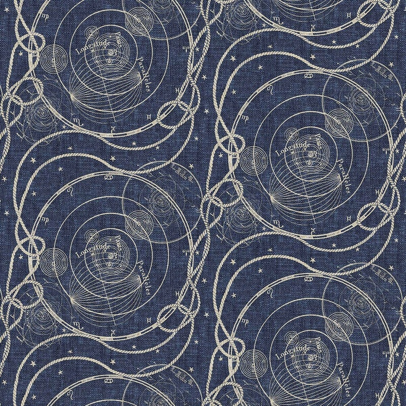 Tommy Bahama Ropes & Spheres Indigo Peel & Stick Wallpaper - 20.5 in. W x 18 ft. L