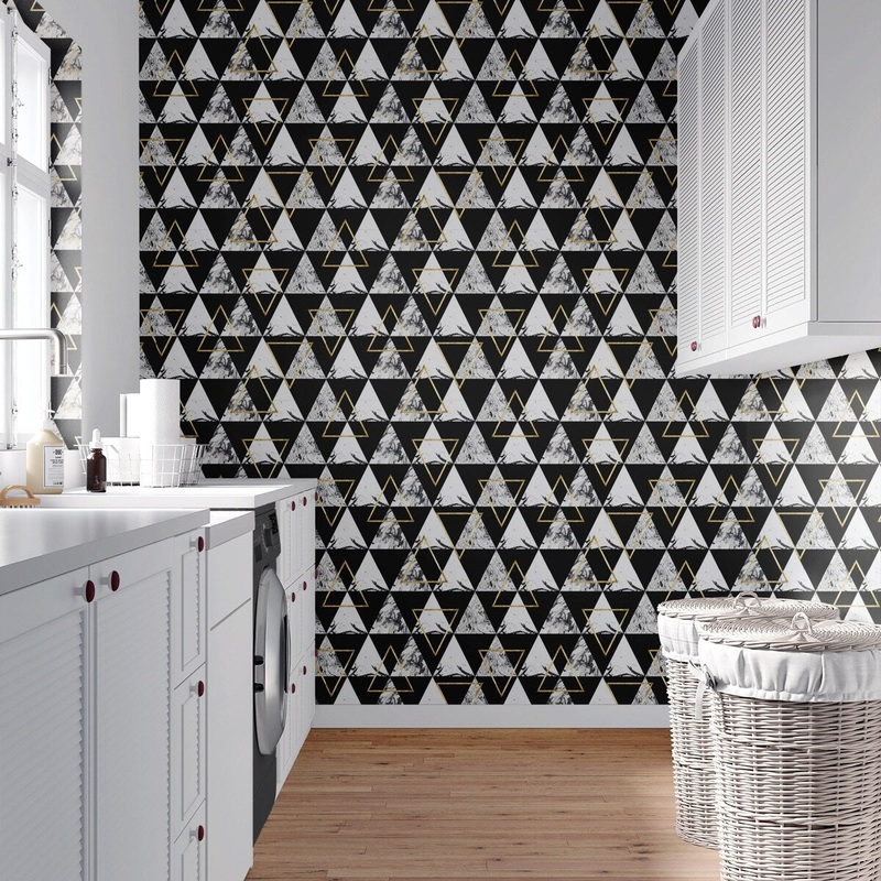 Triangle Shapes Removable Wallpaper, Cool Geometric Wall Cling