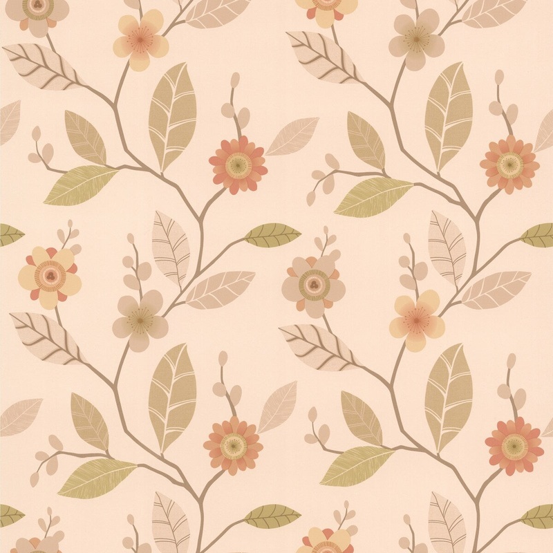 Benjamin, Claudia Beige Retro Blossom, 16.5' L X 20.5" W, Wallpaper Roll