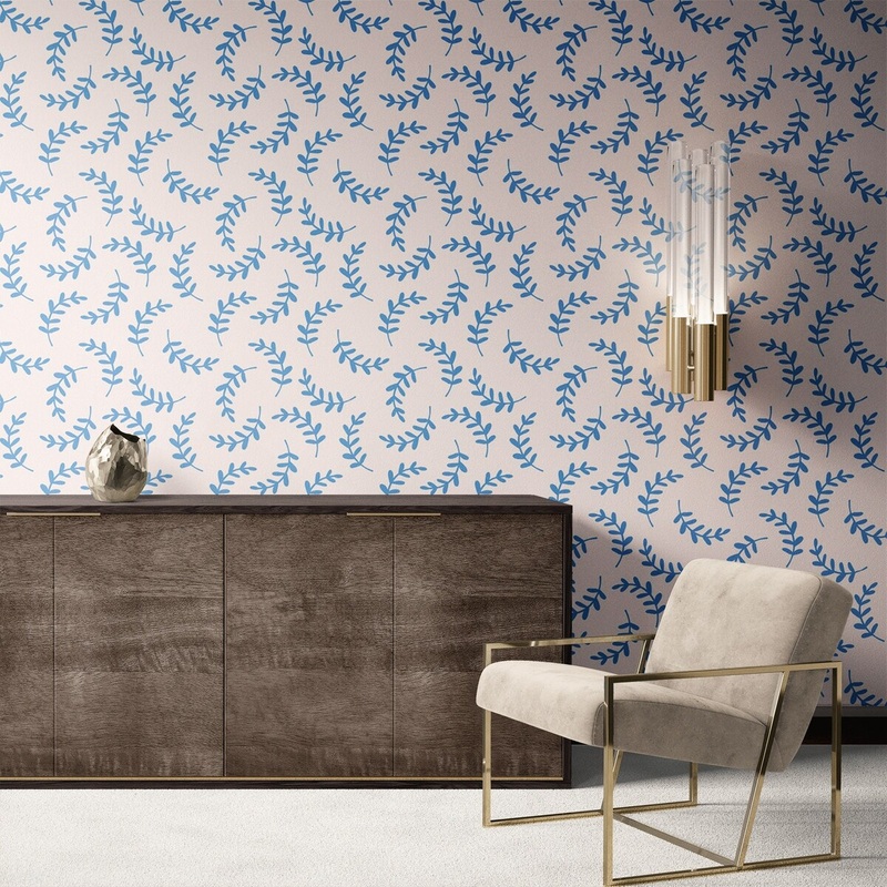 Blue Vine Removable Wallpaper, Cool Nature Pattern Wall Cling