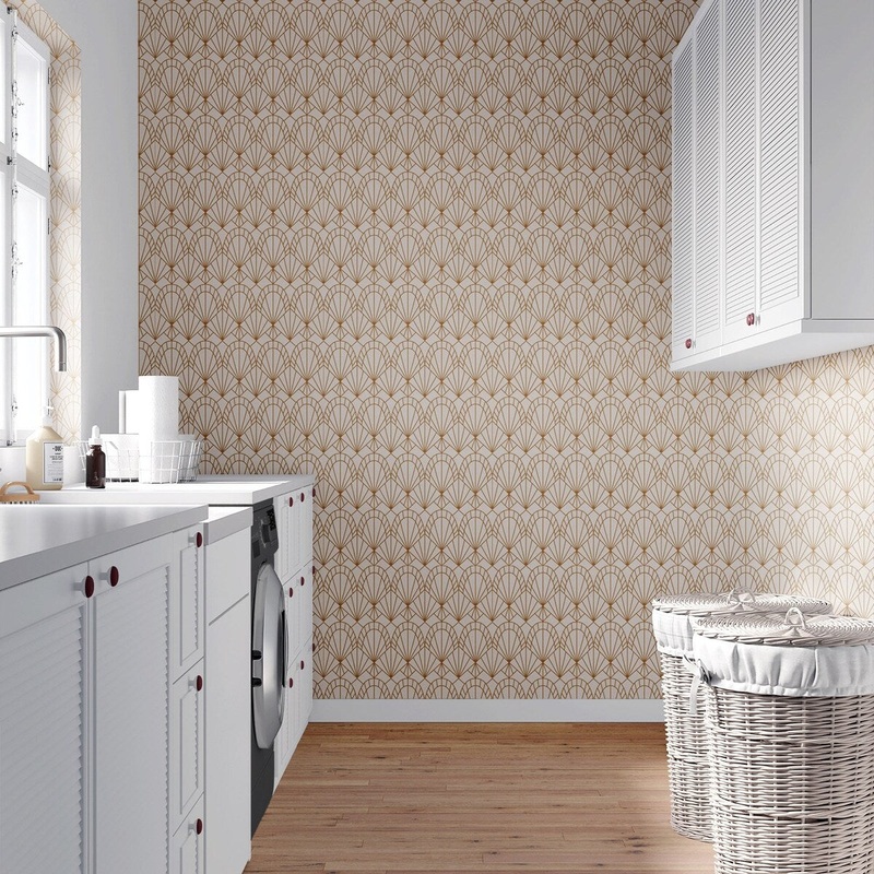 Bronze Details Removable Wallpaper, Cool Art Deco Wall Cling