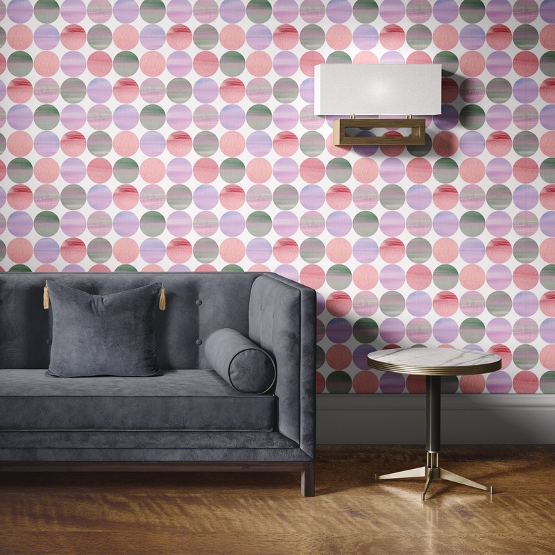 Circles Pattern Removable Wallpaper, Cool Colorful Wall Cling
