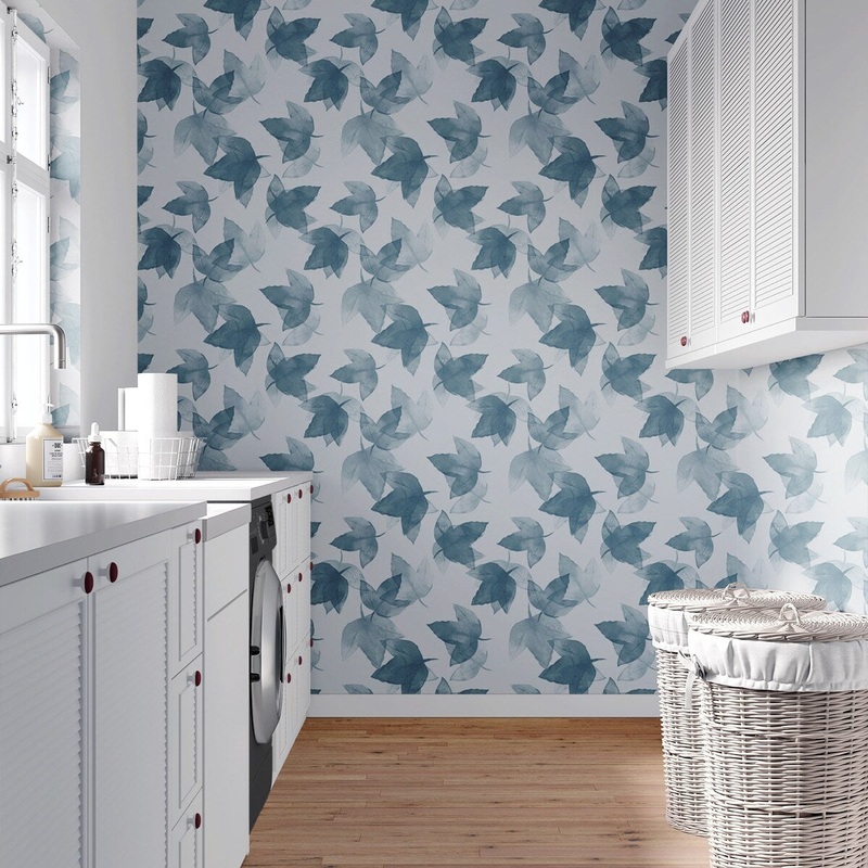 Falling Leaves Removable Wallpaper, Abstract Nature Wall Cling, Artistic Peel and Stick
