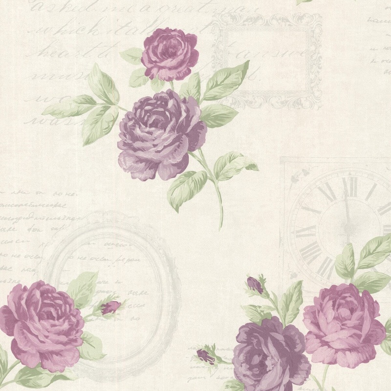 Flowers Lodi Venetia Pink Vintage Rose Toss 33' L X 20.5" W Wallpaper Roll