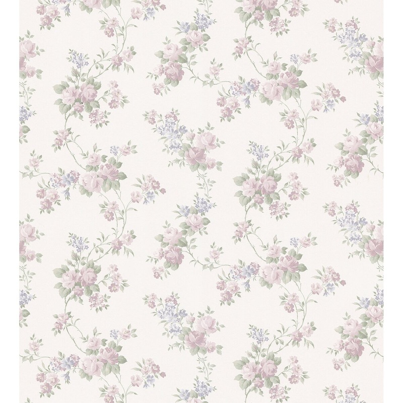 Flowers Quimper Pastel Floral Trail Wallpaper
