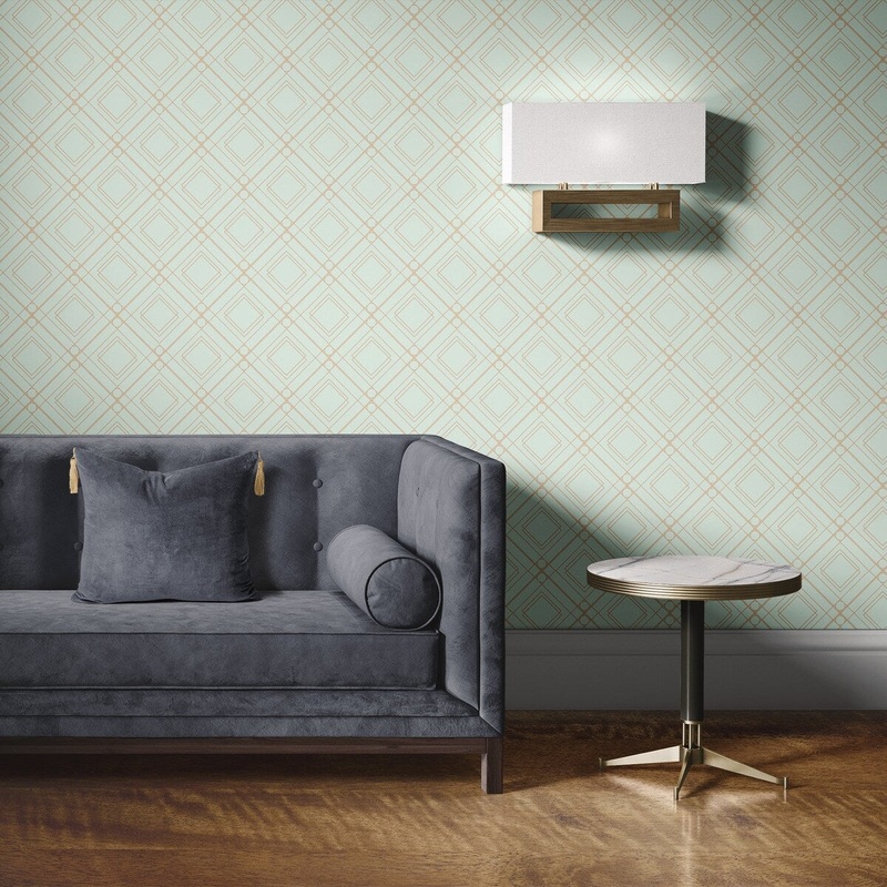 Square Doodles Removable Wallpaper, Diamond Pattern Wall Cling