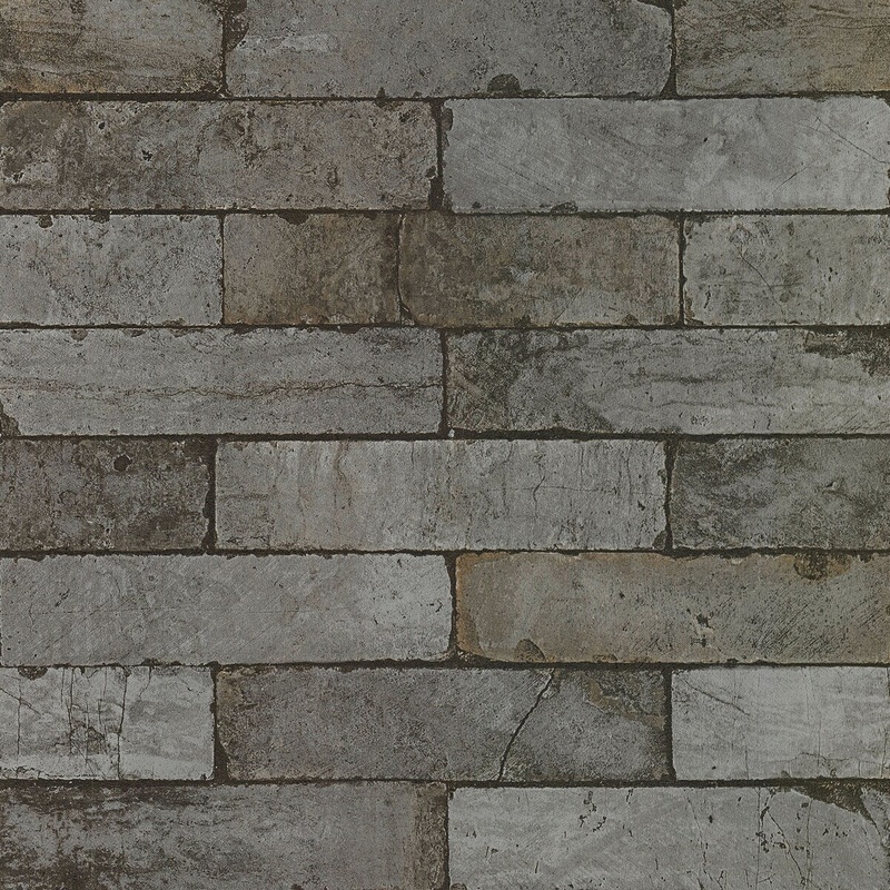Stones Saban Distressed Slate Wallpaper 20.5 in x 33 ft = About 56.4 square feet