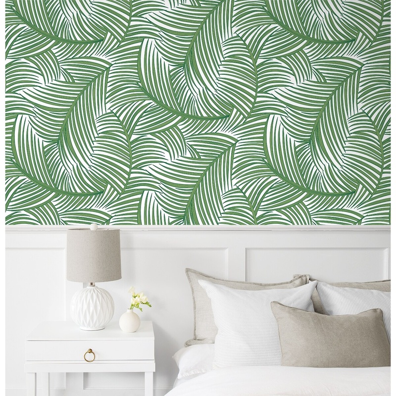 Thornton Tossed Palm Fronds 20.9 In W X 18 Ft L Self-Adhesive Peel And Stick Wallpaper
