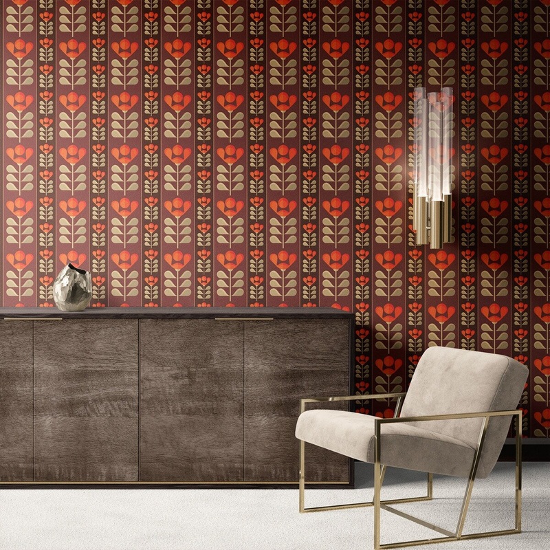 Tri Leaves Removable Wallpaper, Floral Pattern Wall Cling