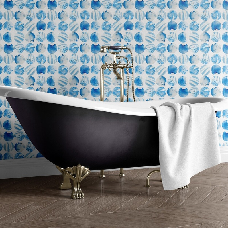 Blue Circles Peel and Stick Wallpaper