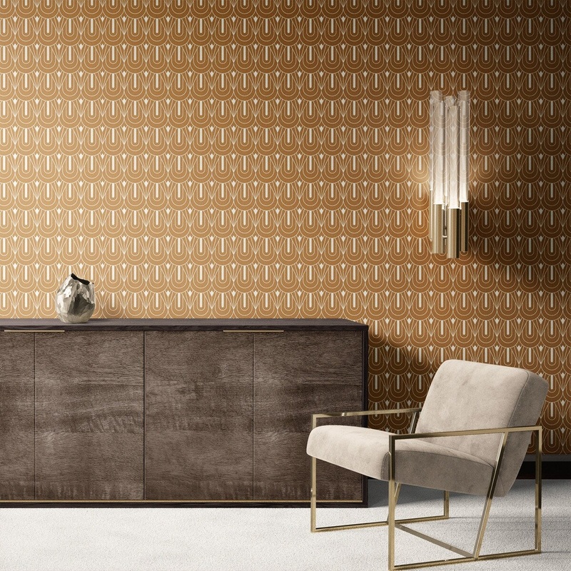 Brown Decor Removable Wallpaper, Pretty Elegant Wall Cling