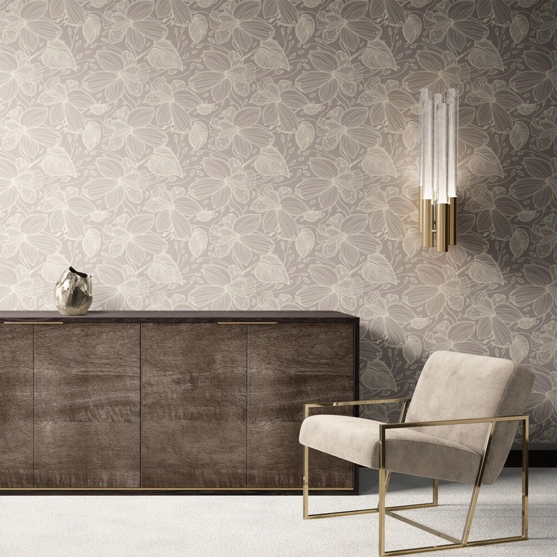Chalk Flowers Removable Wallpaper, Pretty Floral Wall Cling