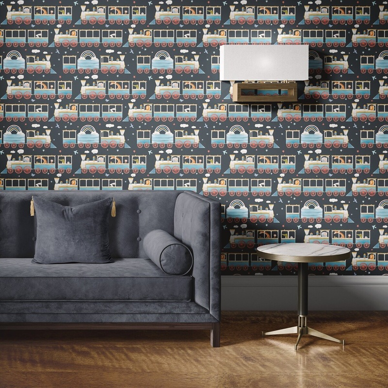 Choo Choo Train Peel and Stick Wallpaper