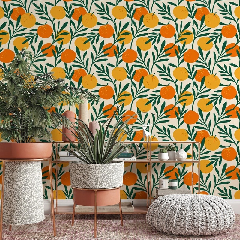 Citrus Pattern Removable Wallpaper