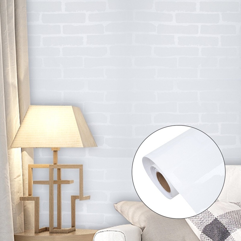 DCP Waterproof Self-Adhesive Non-woven Stick Wallpaper,1.74*29.5ft,White - 1.74*29.5ft
