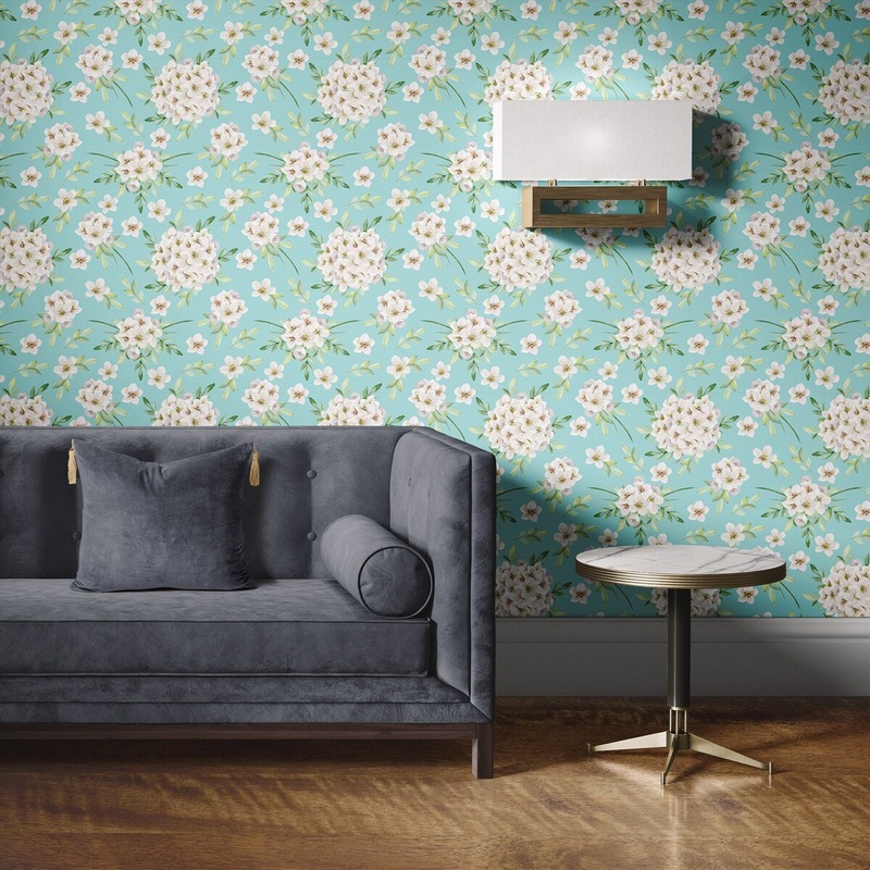 Flower Bunch Removable Wallpaper, Botanical Pattern Wall Cling