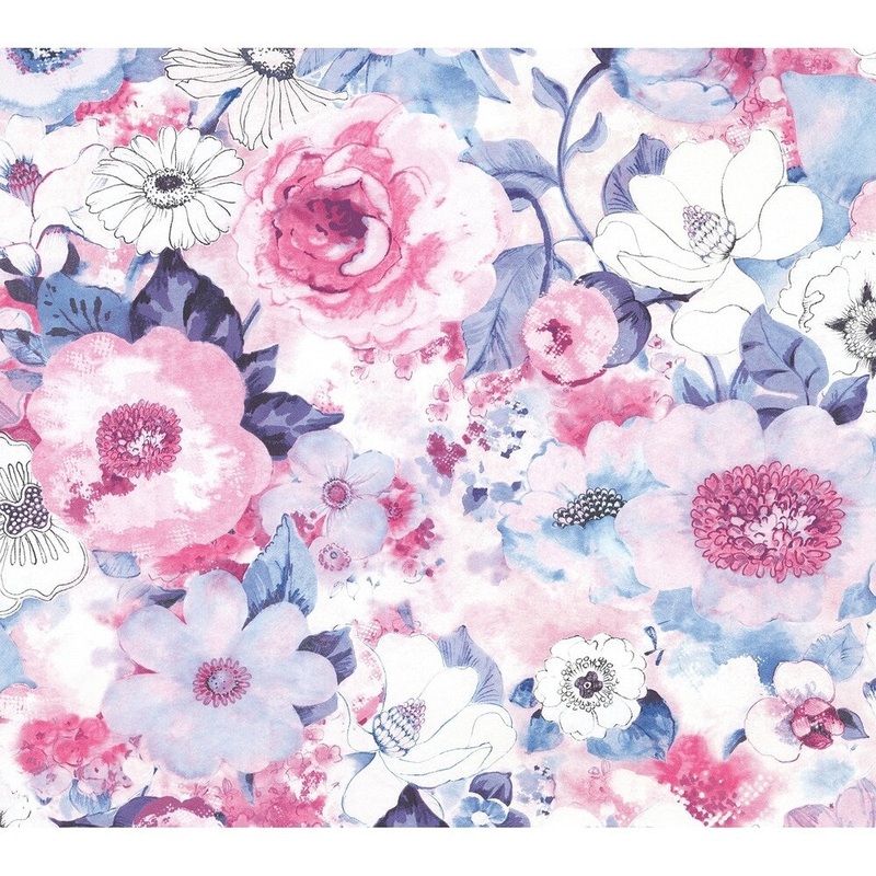 Flowers Cheyenne Watercolor Floral Wallpaper 20 in x 33 ft = About 55 square feet