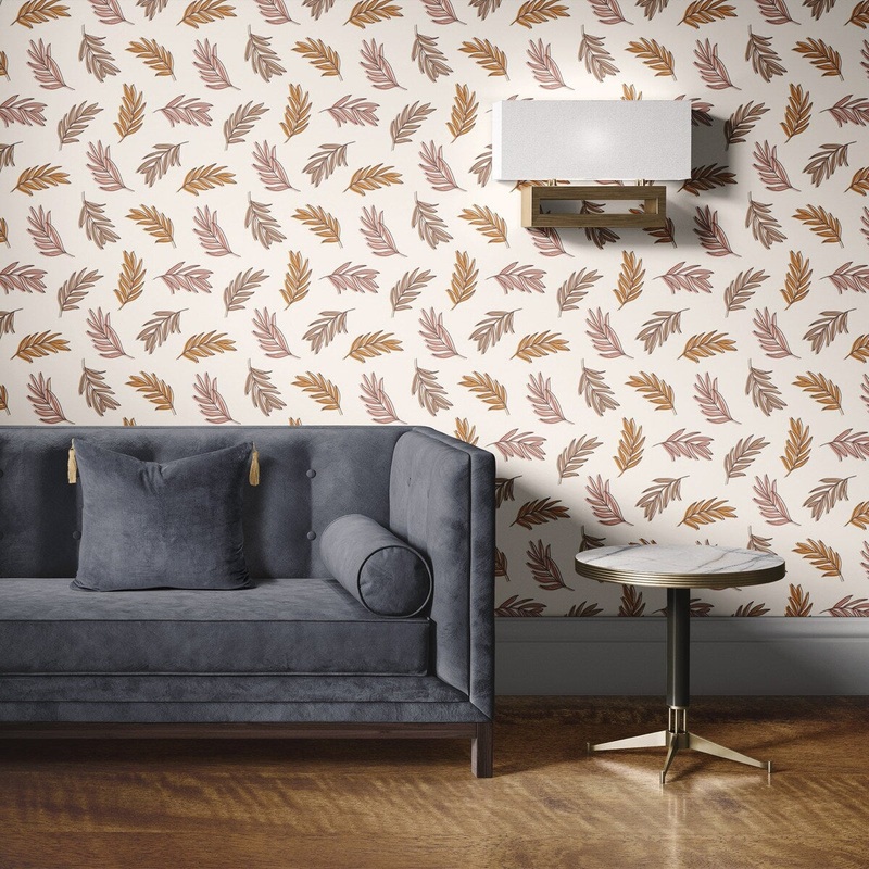Autumn Leaves Removable Wallpaper, Cool Leaf Pattern Wall Cling