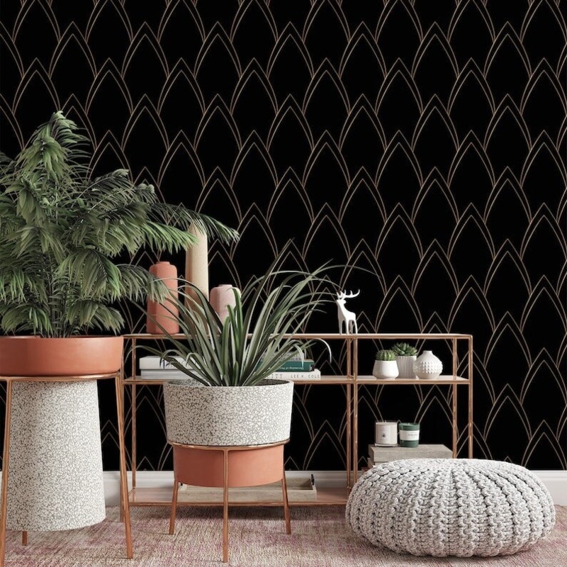 Black Pattern Removable Wallpaper