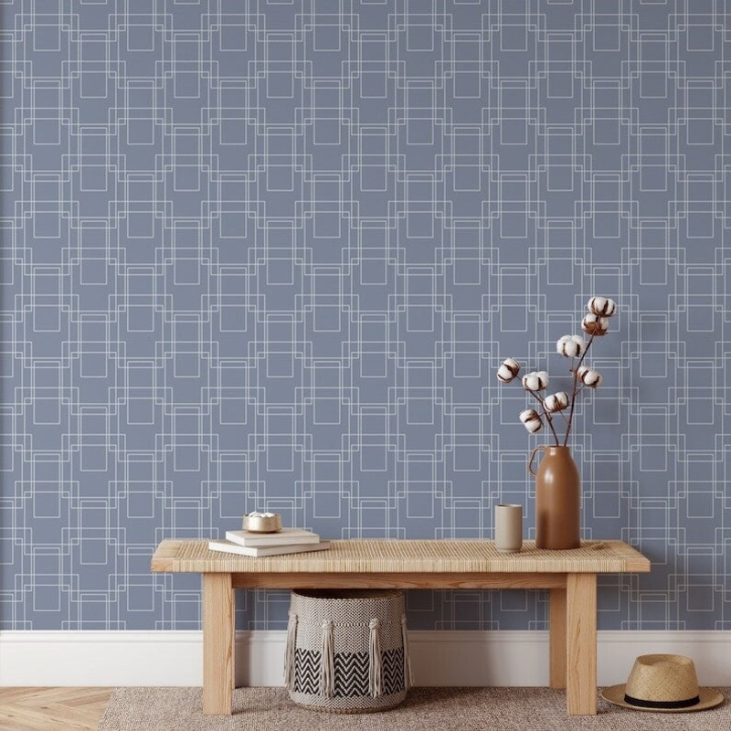 Blue Pattern Removable Wallpaper