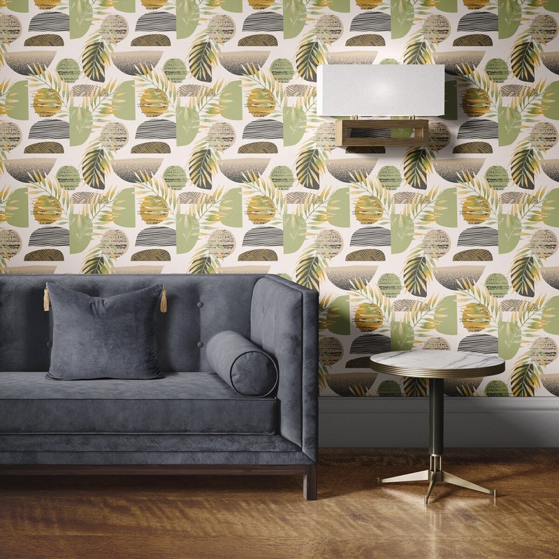 Bowls and Leaves Peel and Stick Wallpaper
