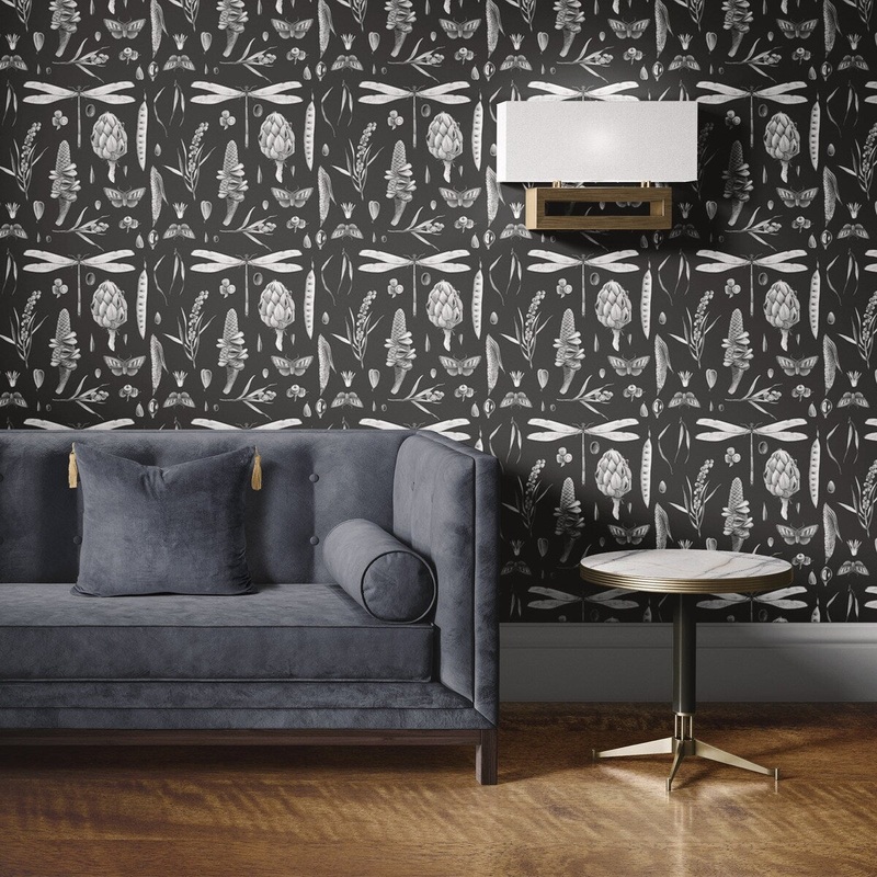 Bulbs and Butterflies Peel and Stick Wallpaper