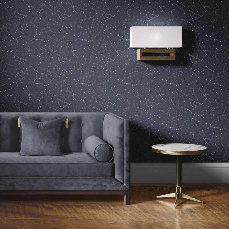 Constellations Removable Wallpaper, Outer Space Wall Cling, Artistic Peel and Stick