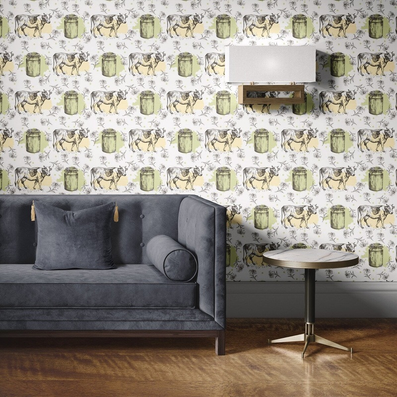 Cow Removable Wallpaper, Cool Animal Pattern Wall Cling