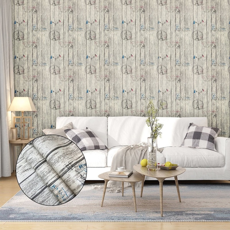 DCP Waterproof Self-Adhesive PVC Stick Wallpaper,Iron Tower - 1.48*16.4ft