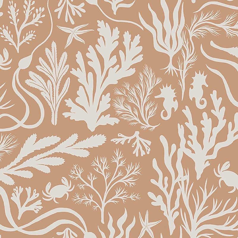 Elana Gabrielle Tides Papaya Peel & Stick Wallpaper - 20.5 in. W x 18 ft. L