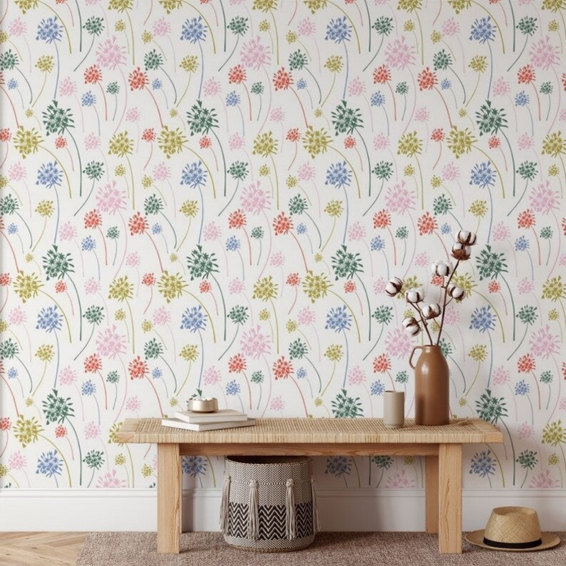 Floral Pattern Peel and Stick Wallpaper