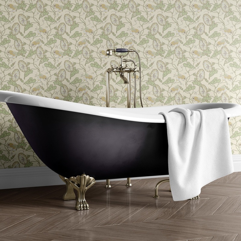 Flower Bells Removable Wallpaper, Pretty Botanical Wall Cling, Artistic Peel and Stick