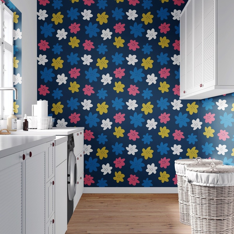 Flower Pattern Peel and Stick Wallpaper