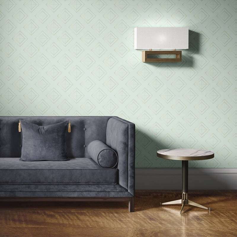 Squares Pattern Removable Wallpaper, Pretty Geometric Wall Cling