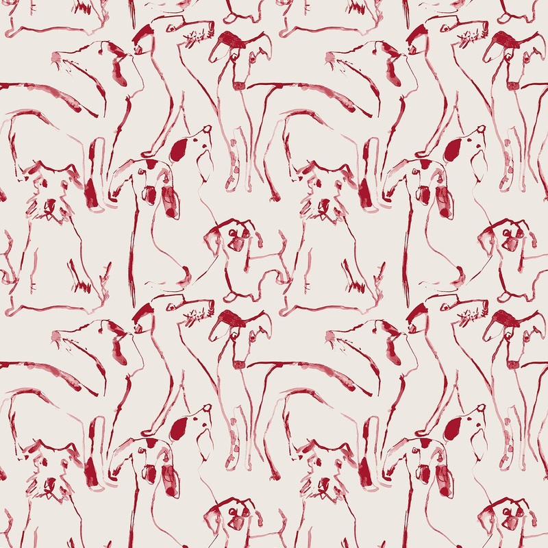 Surface Style Dog Doodle Lipstick Peel & Stick Wallpaper - 20.5 in. W x 18 ft. L