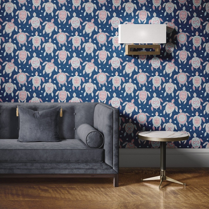 Turtle Island Removable Wallpaper, Pretty Pattern Wall Cling
