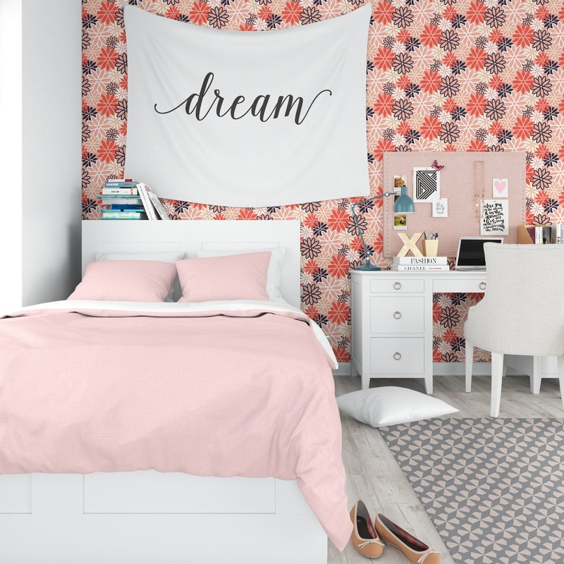 BEATNIK FLORAL RED Peel and Stick Wallpaper By Kavka Designs