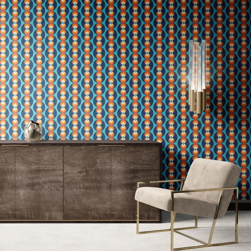 Candlelight Removable Wallpaper, Funky Geometric Wall Cling
