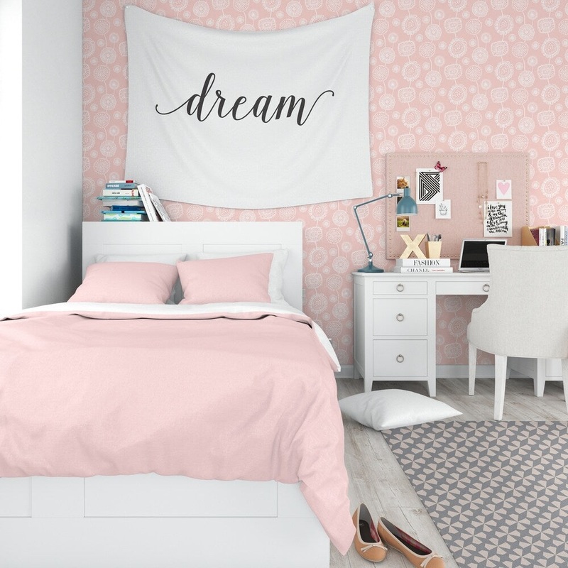 DOODLE FLORAL PINK Peel and Stick Wallpaper By Kavka Designs