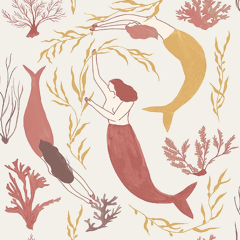 Elana Gabrielle Muses Papaya Peel & Stick Wallpaper - 20.5 in. W x 18 ft. L