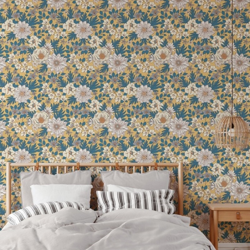 Flower Pattern Removable Wallpaper