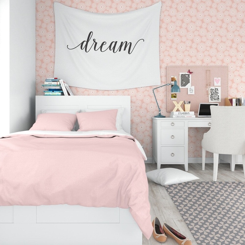 FLOWER POWER PINK Peel and Stick Wallpaper By Kavka Designs