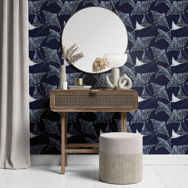 Spotted Ray Removable Wallpaper, Cool Animal Wall Cling, Artistic Peel and Stick
