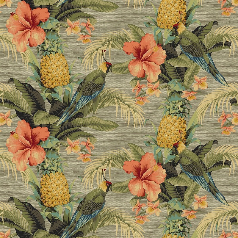Tommy Bahama Beach Bounty Tangelo Peel & Stick Wallpaper - 20.5 in. W x 18 ft. L
