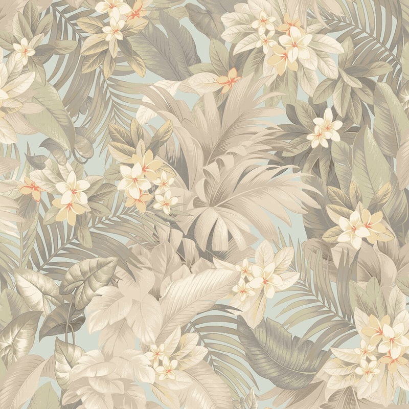 Tommy Bahama Umbrella Palm Seaspray Peel and Stick Wallpaper - 20.5 in. W x 18 ft. L